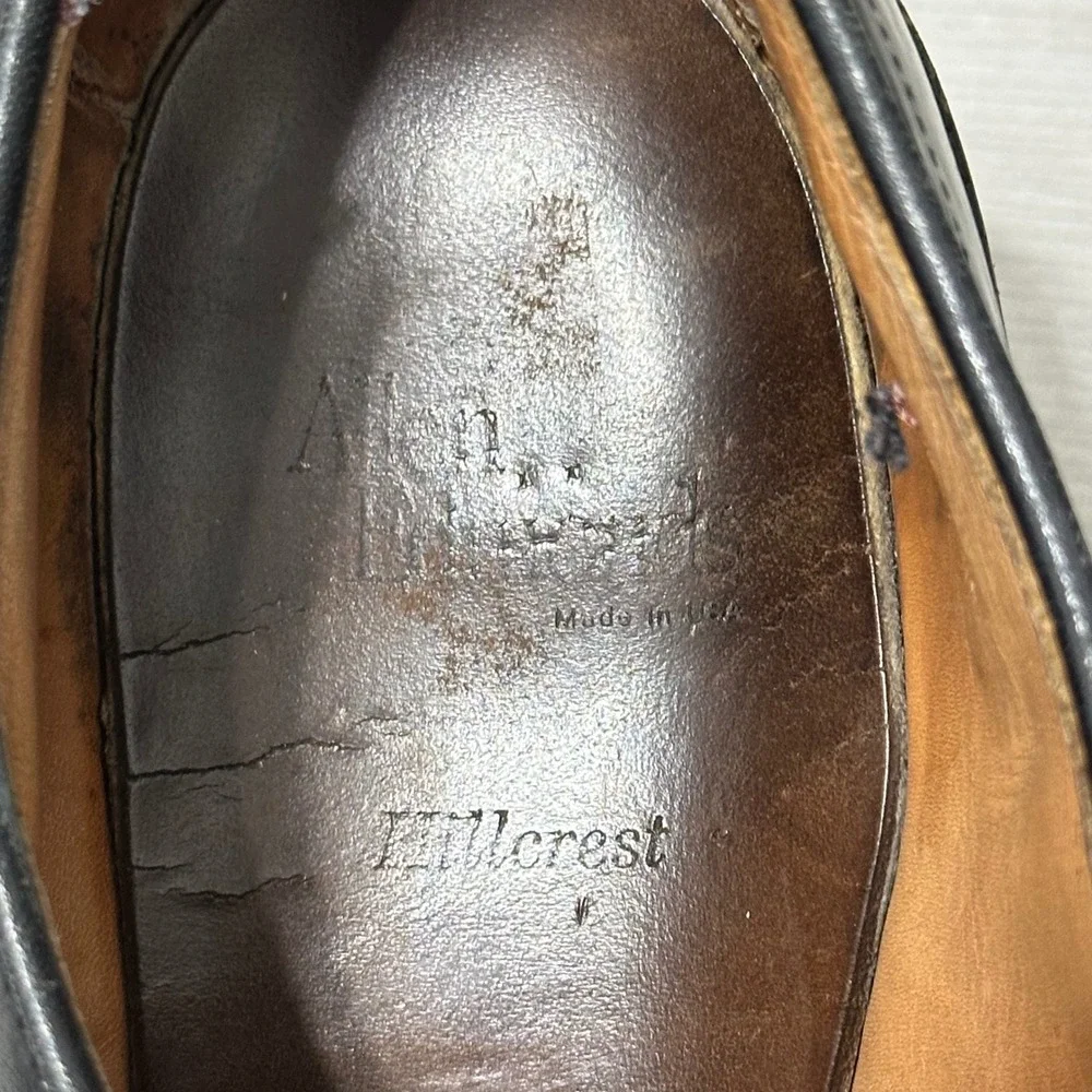 Allen Edmonds Hillcrest Dress Shoes Men 11.5 Black Leather Bicycle Toe‎ Derby